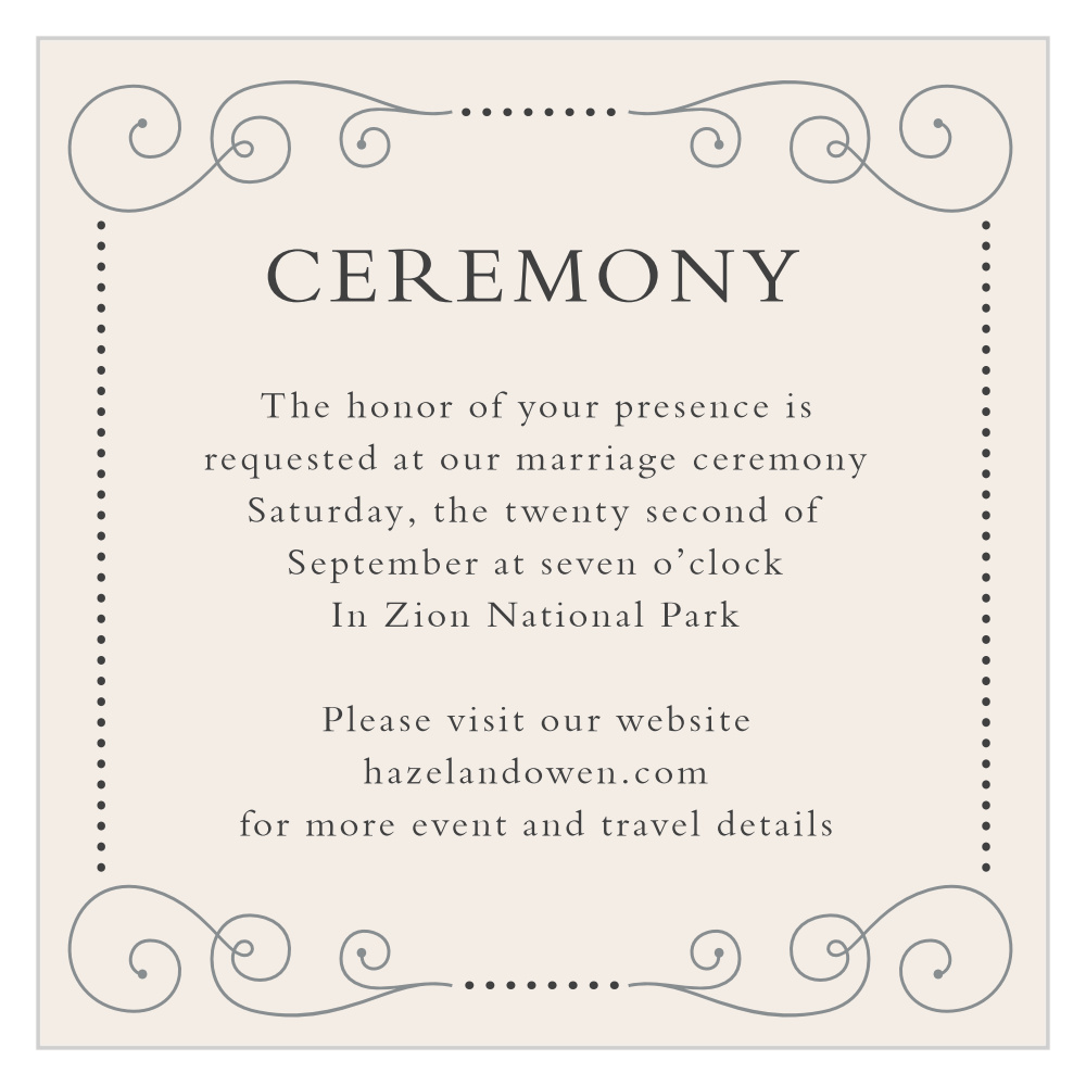 Swirl Frame Ceremony Cards