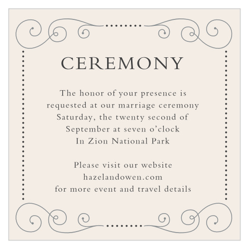Swirl Frame Ceremony Cards