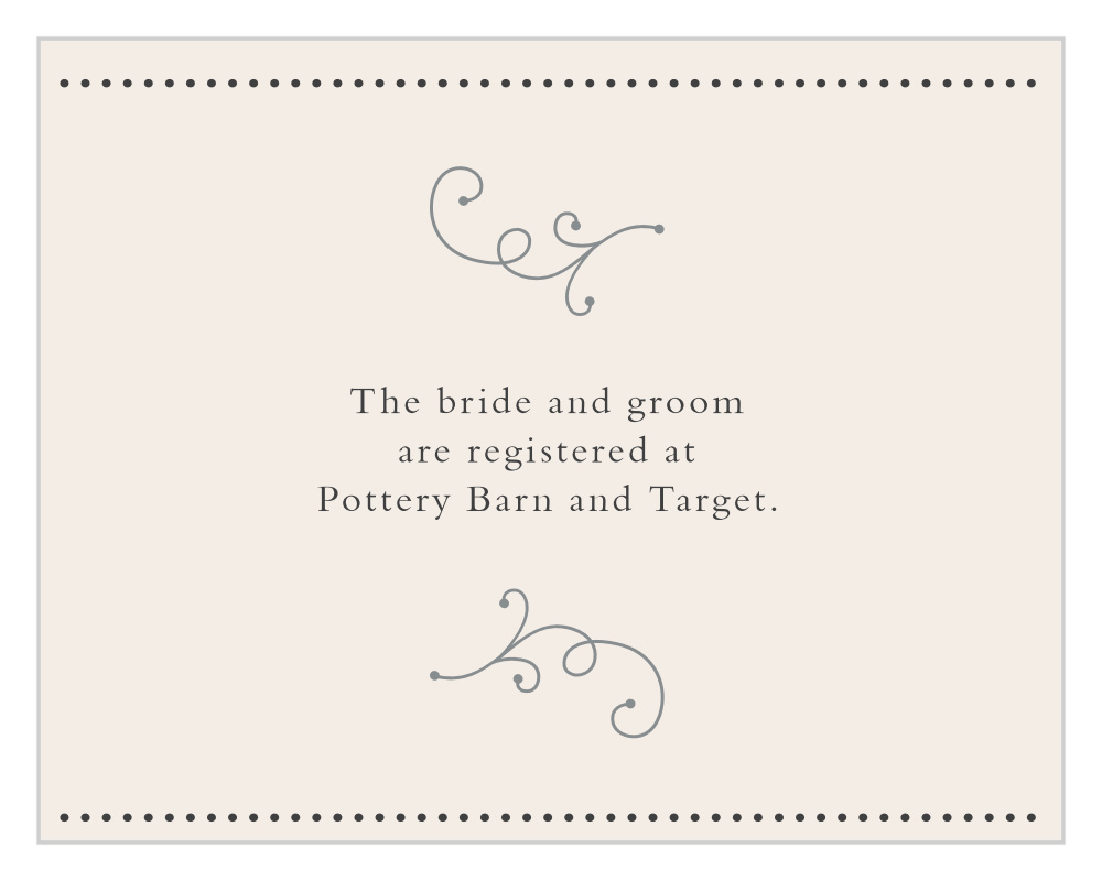 Swirl Frame Registry Cards