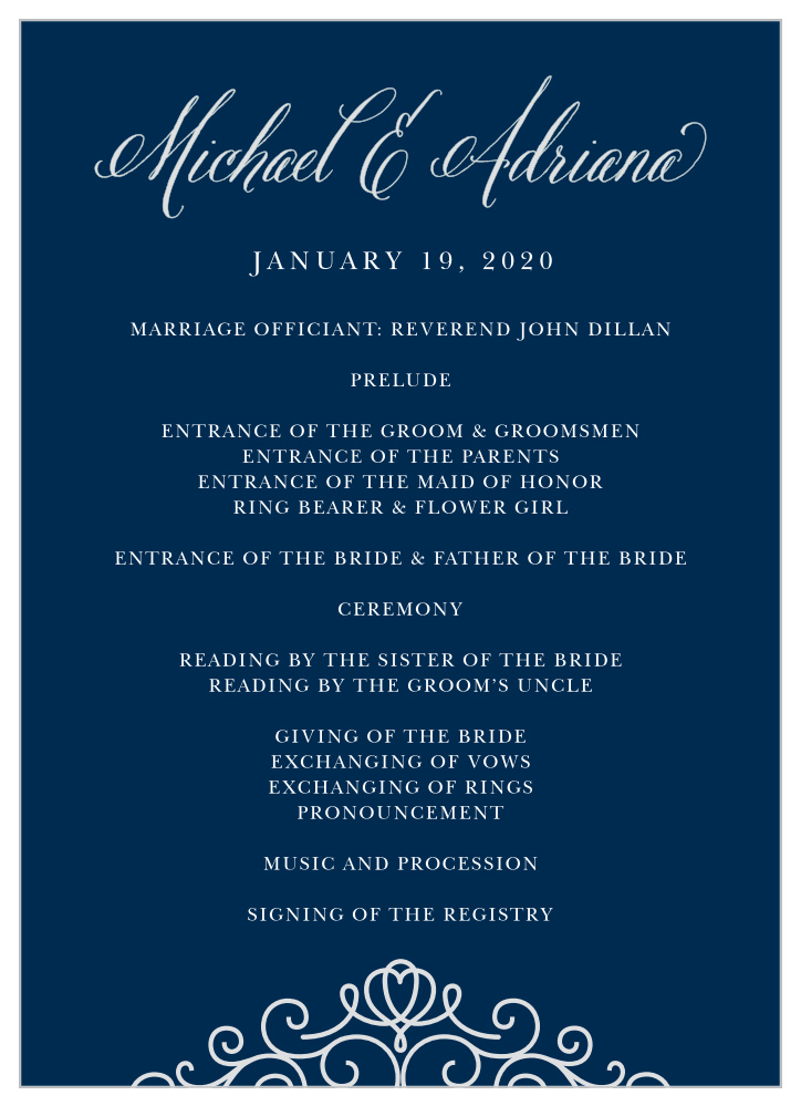Royal Scrolls Wedding Programs