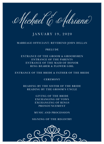 Royal Scrolls Wedding Programs