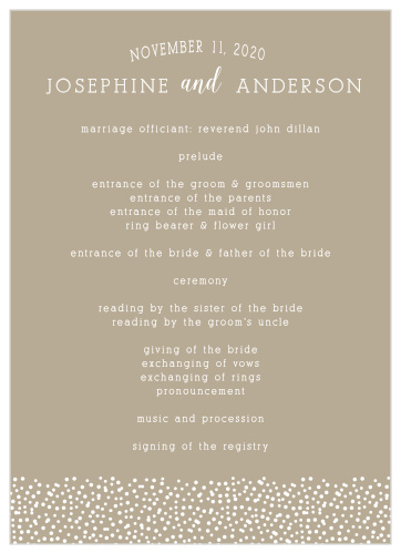 Confetti Dots Wedding Programs