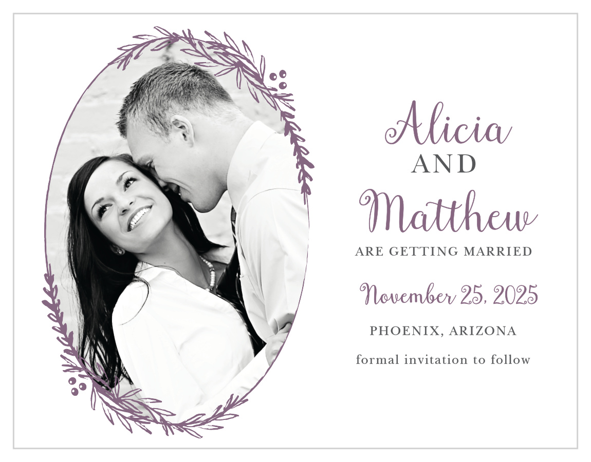 Delicate Laurel Save the Date Magnets