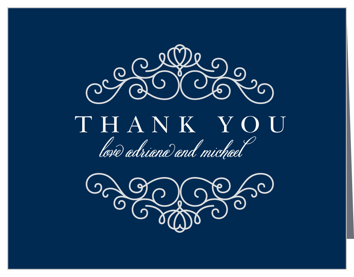 Royal Scrolls Wedding Thank You Cards