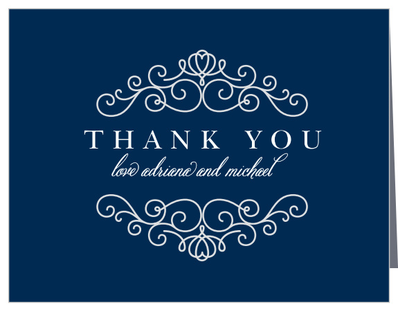 Royal Scrolls Wedding Thank You Cards