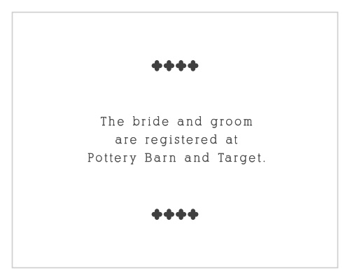 Whimsical Calligraphy Registry Cards