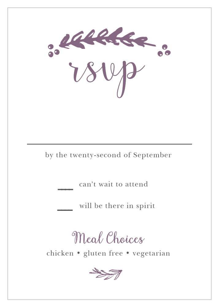 Delicate Laurel Response Cards