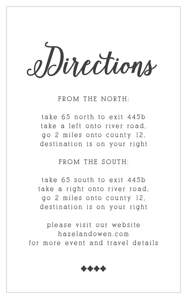 Whimsical Calligraphy Direction Cards