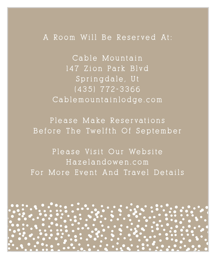 Confetti Dots Accommodation Cards
