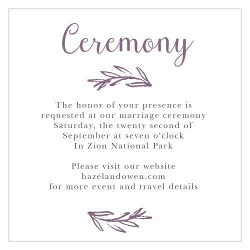 Delicate Laurel Ceremony Cards