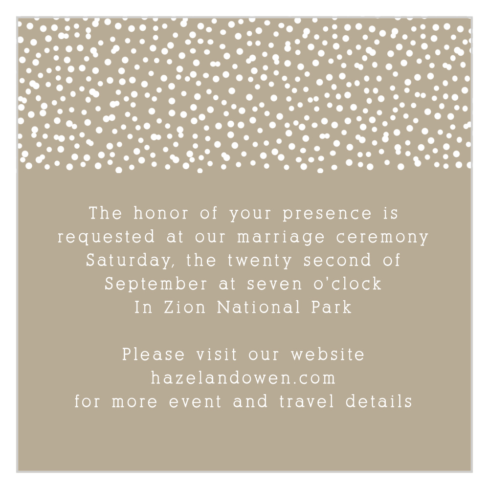 Confetti Dots Ceremony Cards