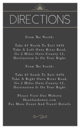 Stylized Sunbursts Direction Cards