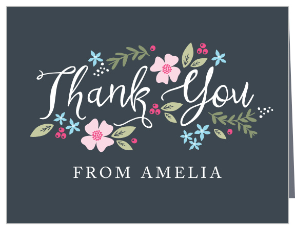 Garden Flowers Baby Shower Thank You Cards