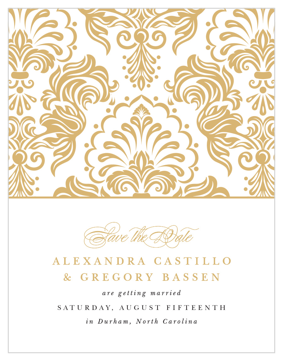 Elegant Damask Save the Date Cards