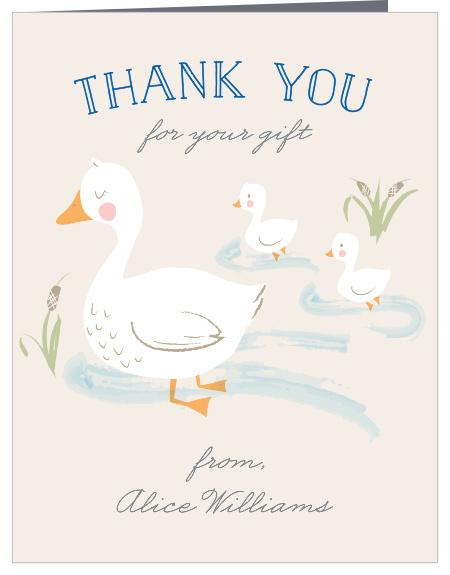 Twin Ducks Baby Shower Thank You Cards