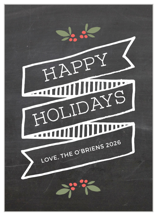 Spread holiday cheer with the Chalkboard Ribbon Holiday Cards.