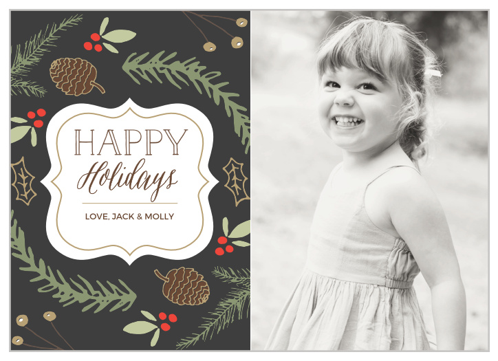 Send your holiday wishes with the Illustrated Foliage Photo Holiday Cards. 