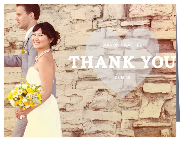The Heart-In-Hand Photo Thank You Cards convey your gratitude in a cute, modern style. 