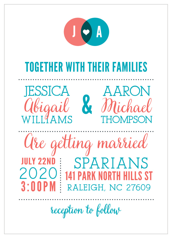 Modern Venn Wedding Invitations