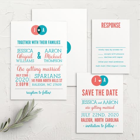 Modern Venn Wedding Invitations