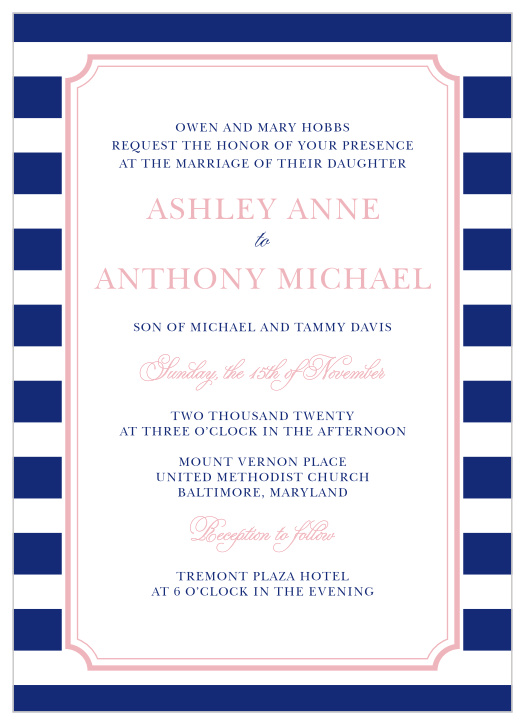 Preppy Stripe Wedding Invitations