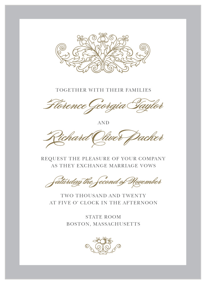 Vintage Damask Wedding Invitations