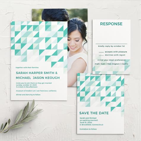 Chic Geometric Wedding Invitations