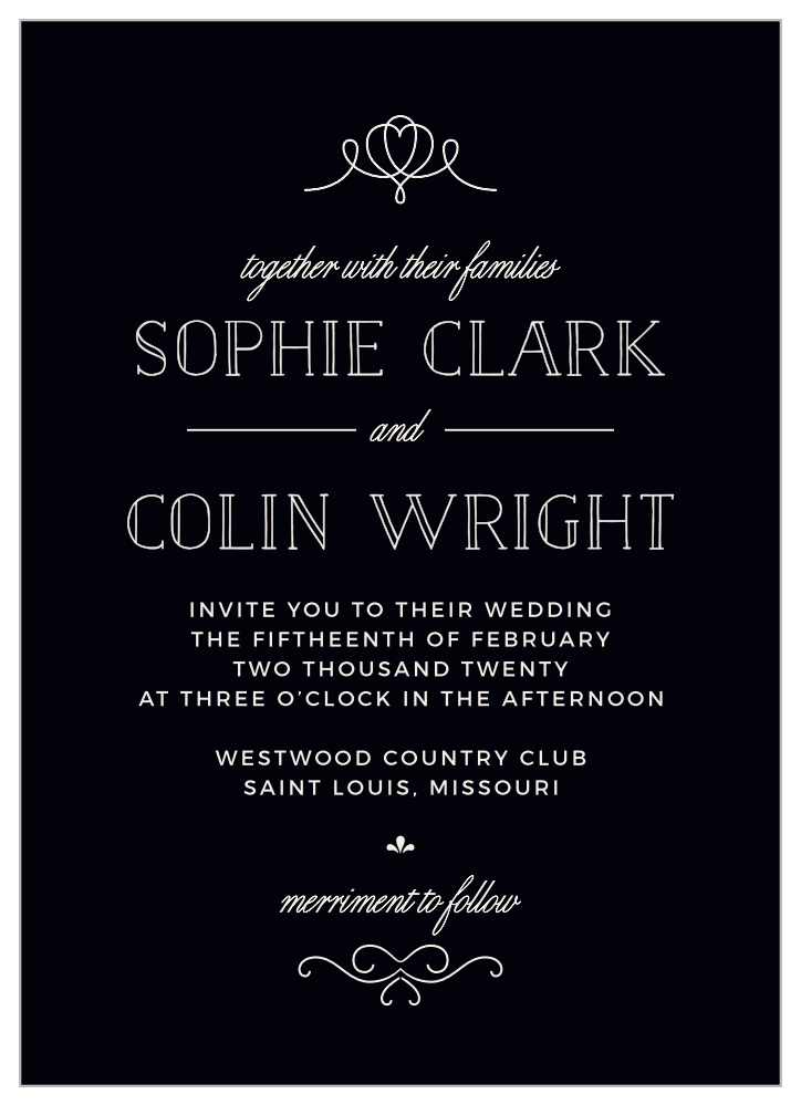 Classic Penmanship Wedding Invitations