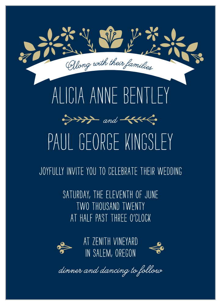 Folksy Floral Wedding Invitations