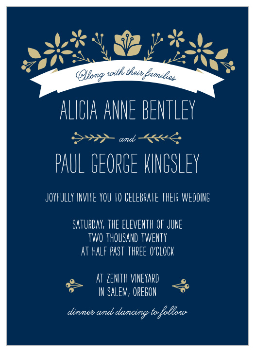 Folksy Floral Wedding Invitations