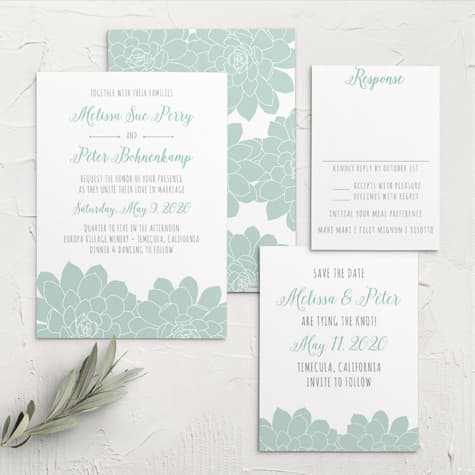 Sweet Succulents Wedding Invitations