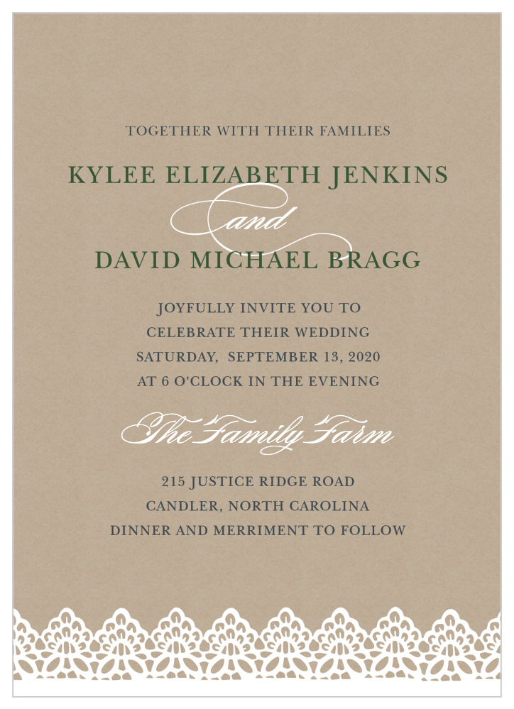 Rustic Lace Wedding Invitations