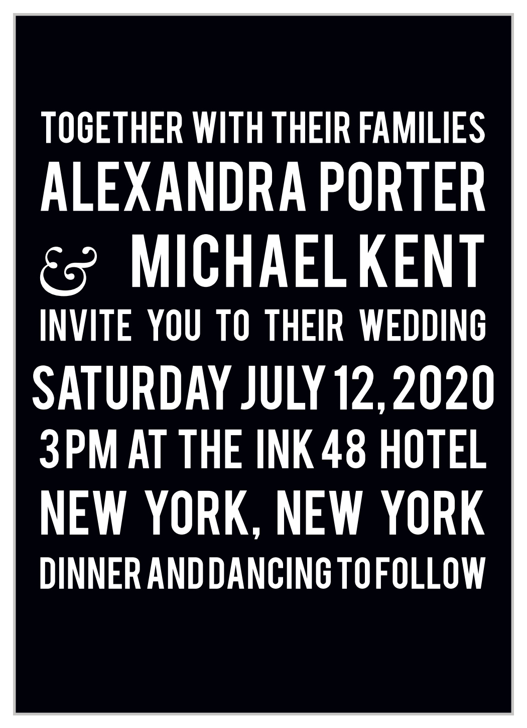 Modern Poster Wedding Invitations