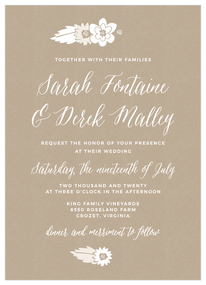 Rustic Floral Wedding Invitations