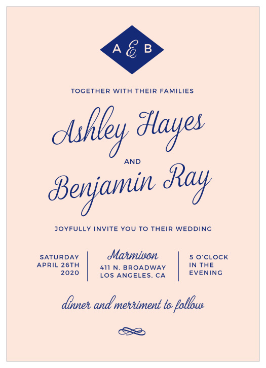 Diamond Monogram Wedding Invitations