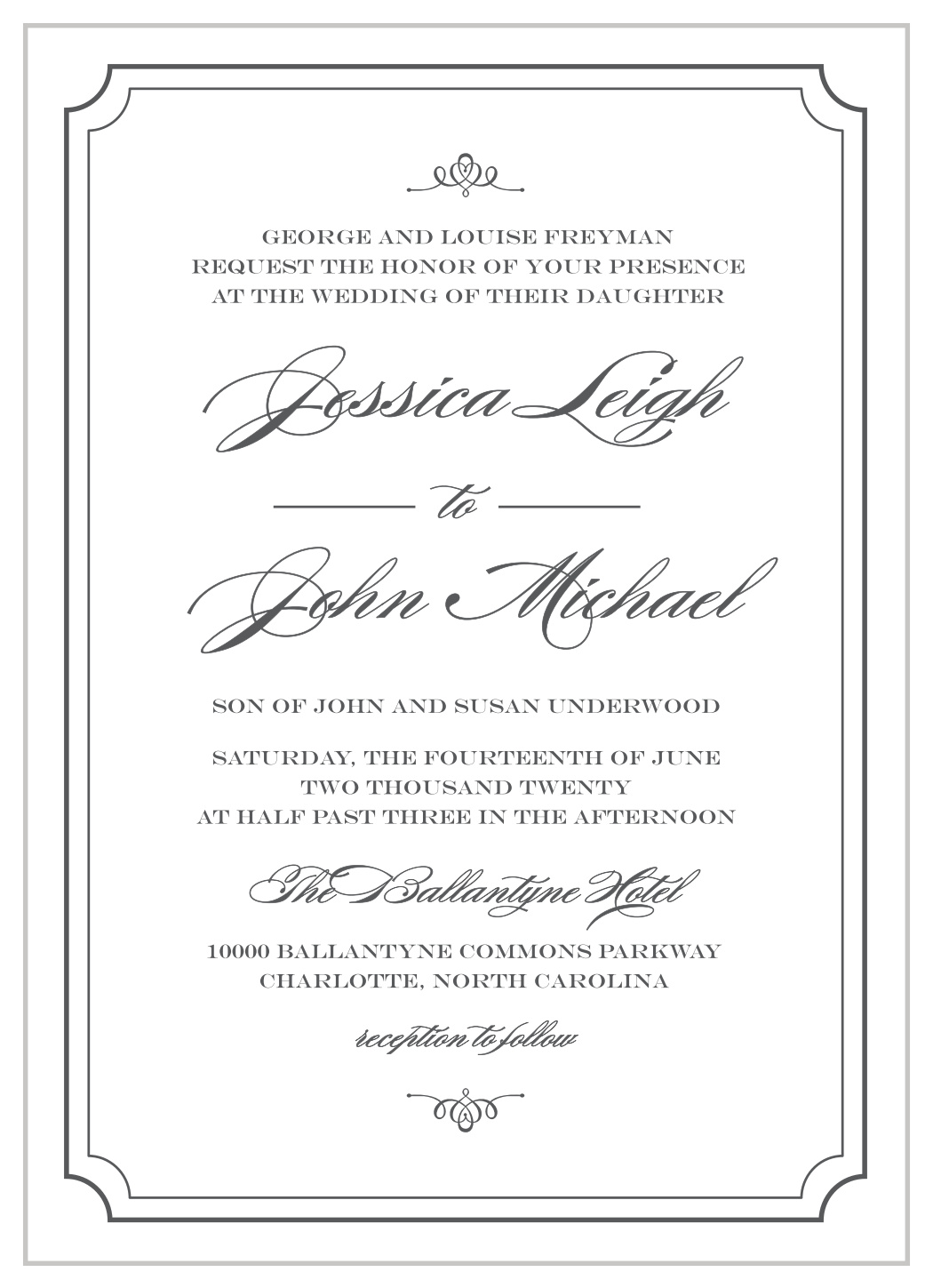 Elegant Script Wedding Invitations