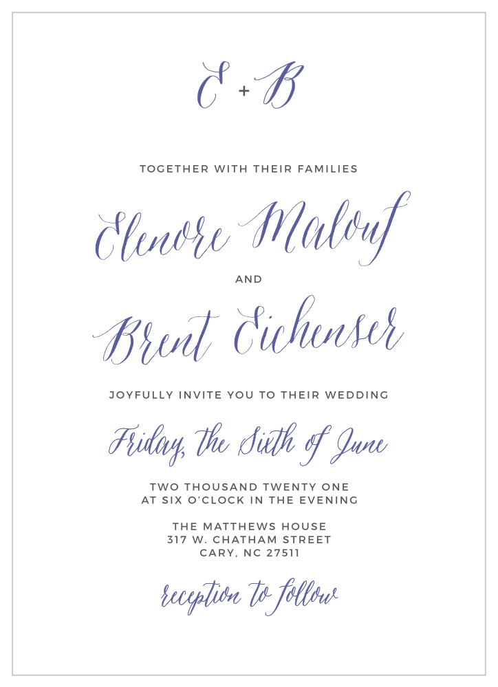 Rustic Script Wedding Invitations