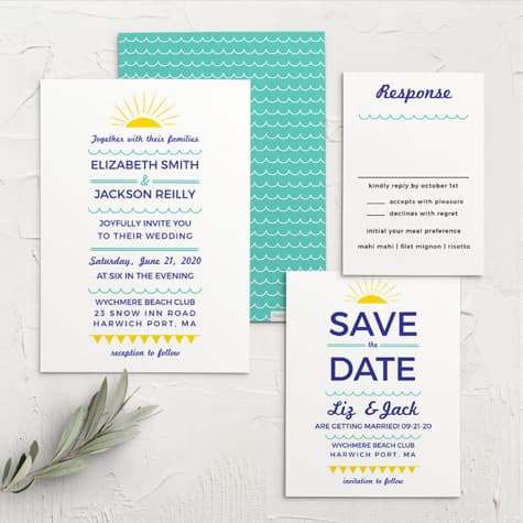 Modern Beach Wedding Invitations