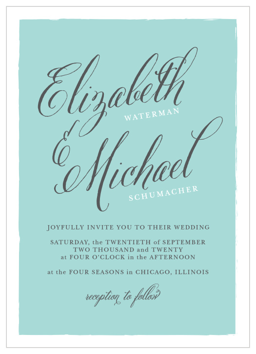 Romance abounds with the Calligraphy Script Wedding Invitations from the Crafty Pie Collection at Basic Invite.