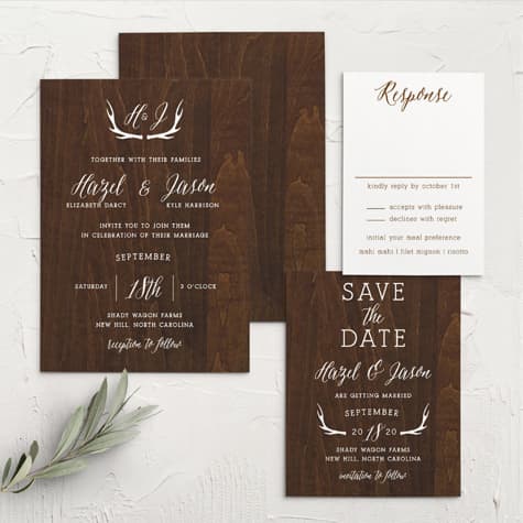 Rustic Wood Wedding Invitations