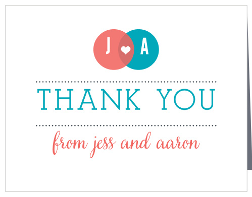 Modern Venn Wedding Thank You Cards