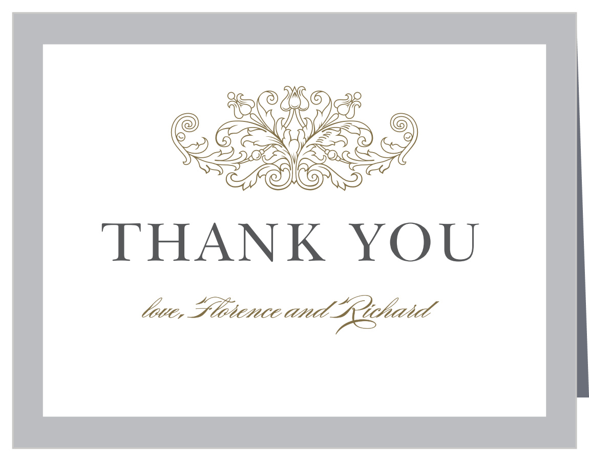 Vintage Damask Wedding Thank You Cards