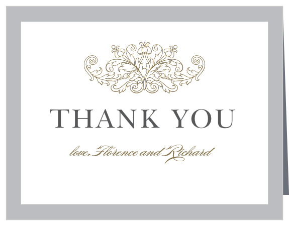 Vintage Damask Wedding Thank You Cards