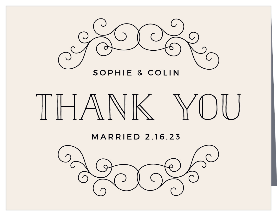 Classic Penmanship Wedding Thank You Cards
