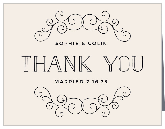 Classic Penmanship Wedding Thank You Cards