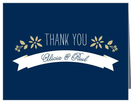 Folksy Floral Wedding Thank You Cards