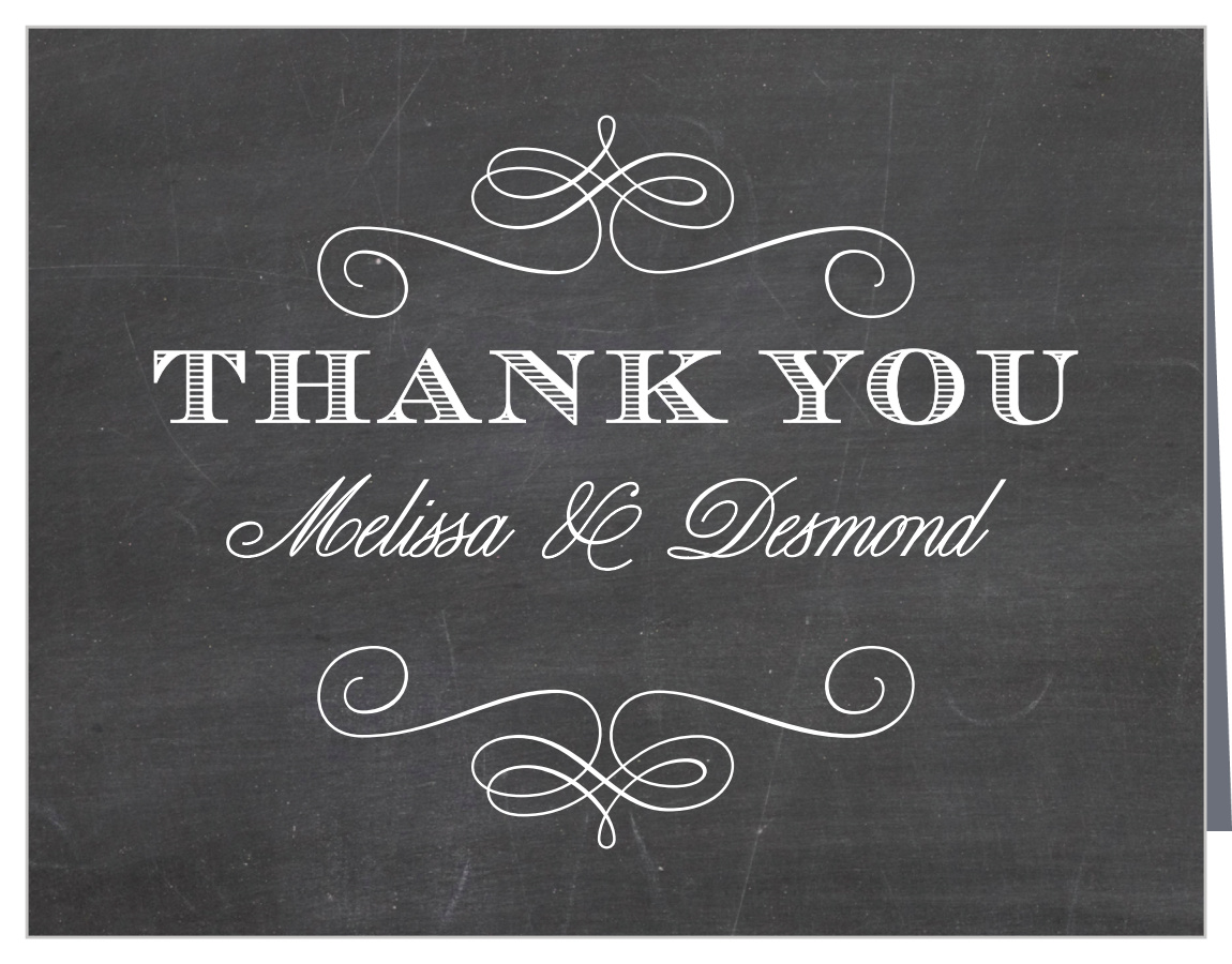 Fancy Chalkboard Wedding Thank You Cards