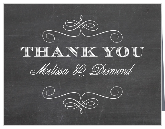 Fancy Chalkboard Wedding Thank You Cards