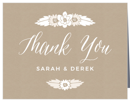 Rustic Floral Wedding Thank You Cards