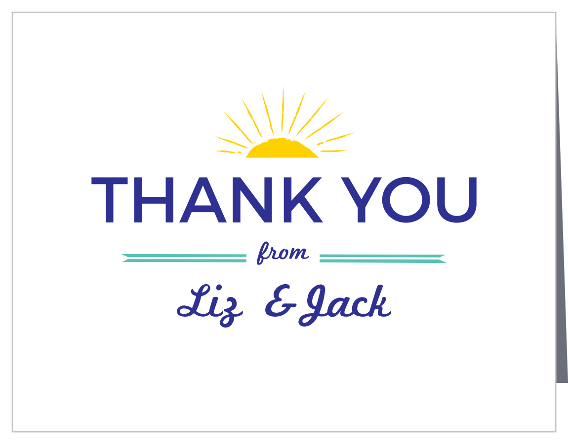 Modern Beach Wedding Thank You Cards